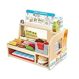 Melissa & Doug Wooden Slice & Stack Sandwich Counter with Deli Slicer – 56-Piece Pretend Play Wooden | Amazon (US)