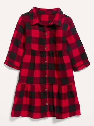 Plaid Tiered Shirt Dress for Toddler Girls | Old Navy (US)