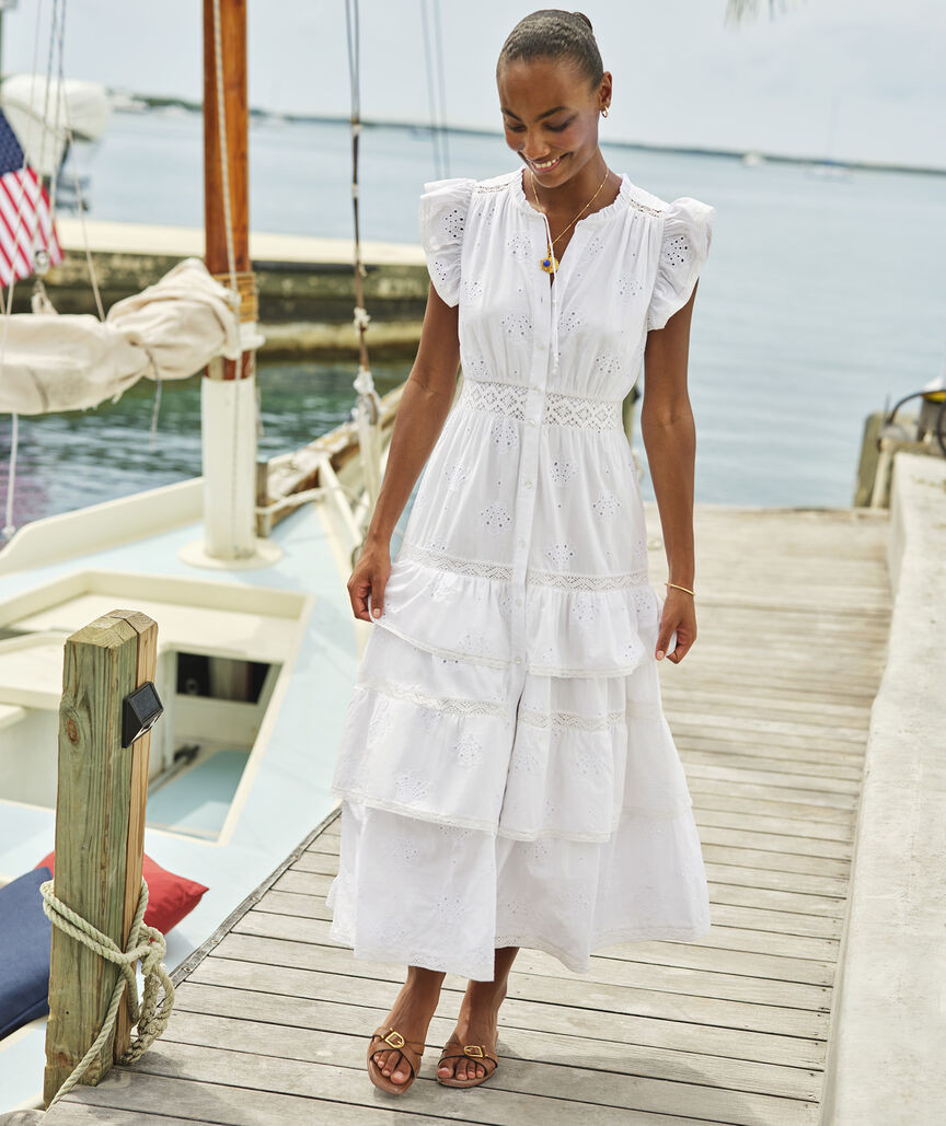Christine Eyelet Shell Dress | vineyard vines