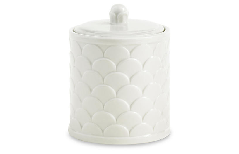 Scala Porcelain Cotton Jar, White | One Kings Lane