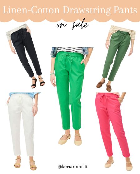 Linen Cotton Blend Drawstrint Pants - J Crew Factory Spring Sale

#LTKstyletip #LTKsalealert