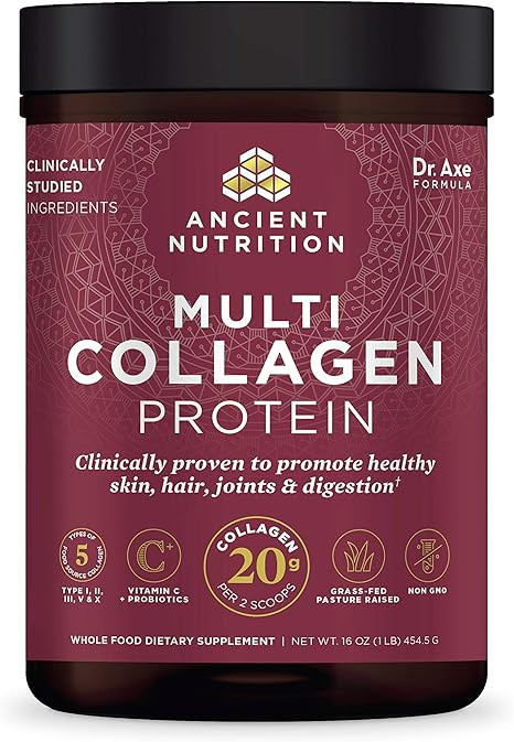 Ancient Nutrition - Multi Collagen Protein Powder - Pure, Collagen Peptides formulated by Dr. Jos... | Amazon (US)