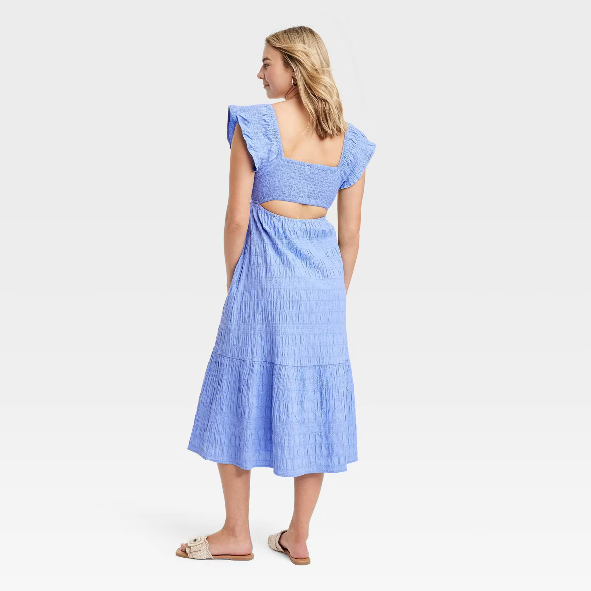 Women's Flutter Short Sleeve Midi A-Line Dress - Universal Thread™ | Target