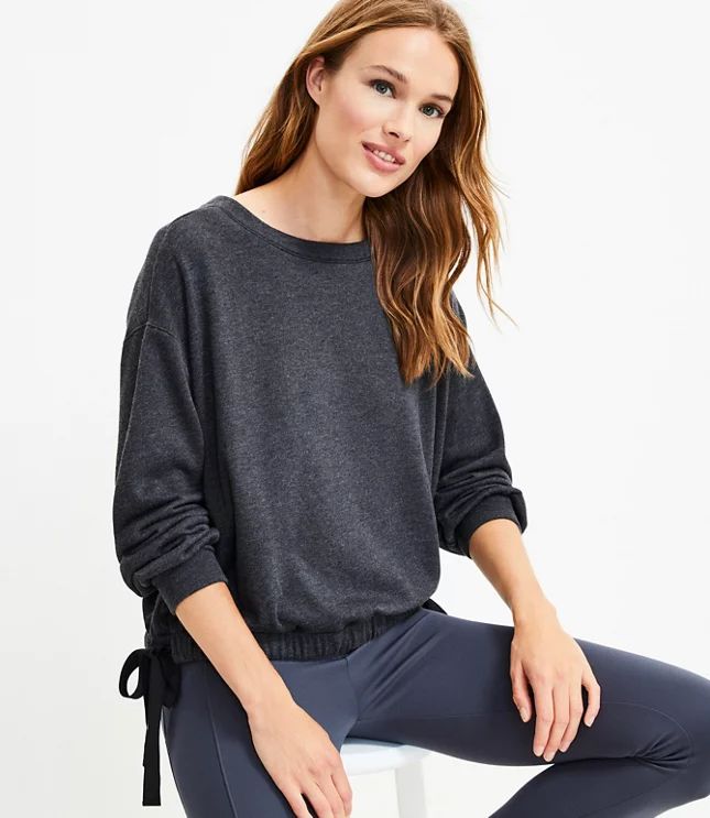 Lou & Grey Fluffy Fleece Side Tie Sweatshirt | LOFT