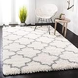 Safavieh Fontana Shag Collection FNT818A Area Rug, 4' x 6', Cream/Grey | Amazon (US)