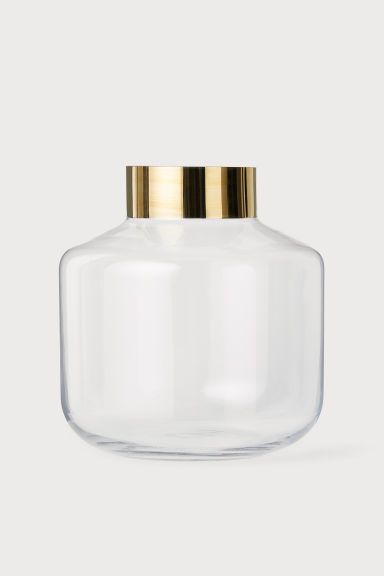 H & M - Round glass vase - White | H&M (UK, MY, IN, SG, PH, TW, HK)