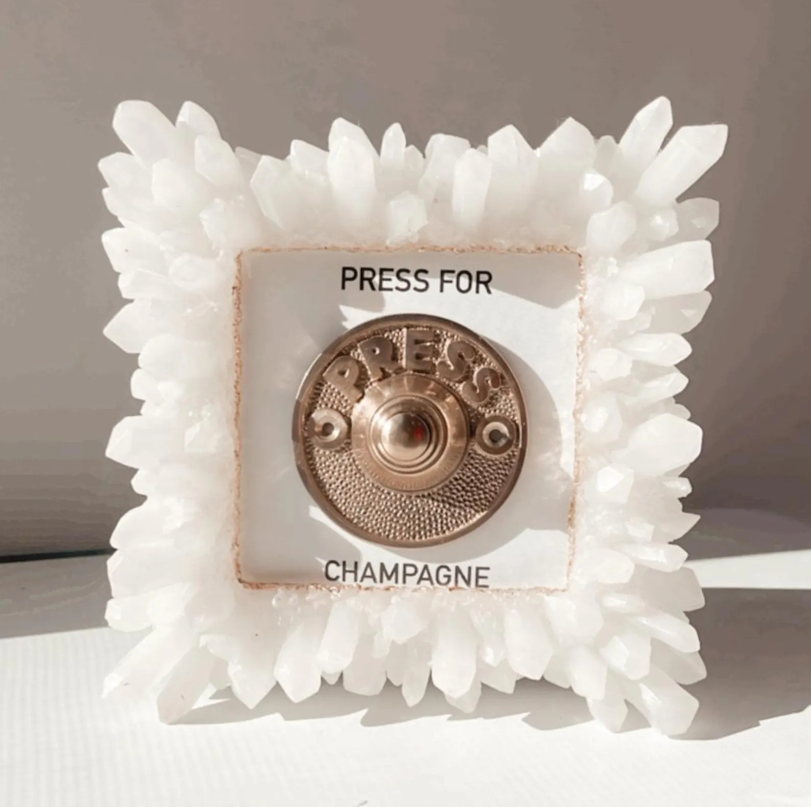 CUSTOM Quartz Gold Press For Champagne Doorbell Plaque Button Gift Bar Wedding Celebration CABANA... | Etsy (US)