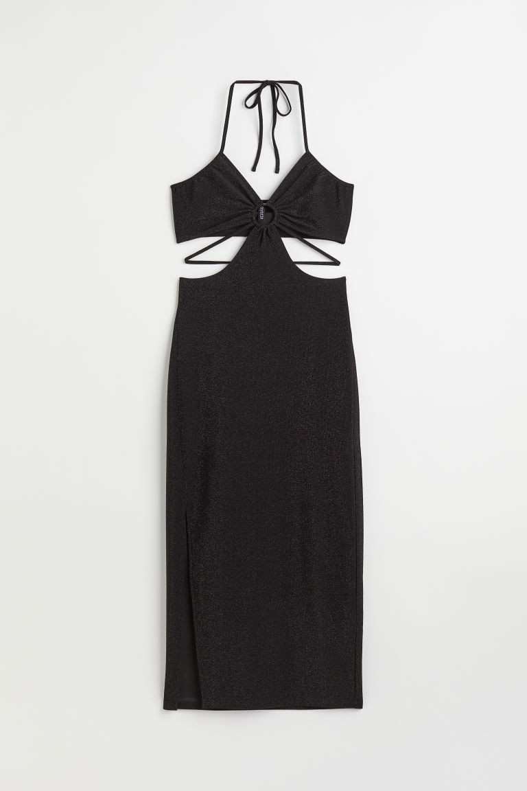 H & M - Glittery Cut-out Dress - Black | H&M (US + CA)