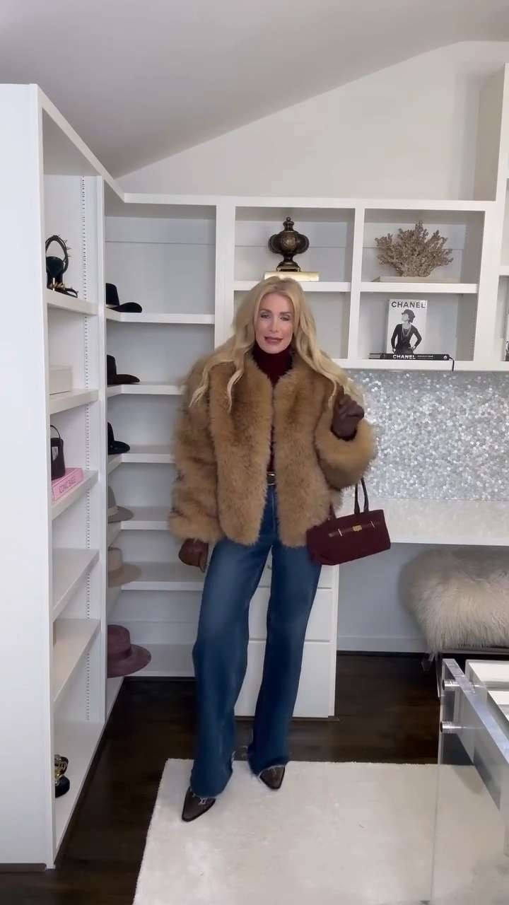 ✨ Winter cozy vibes, ready to see the Christmas lights with the family! ✨ Layering up in my Quince cashmere burgundy turtleneck sweater (so incredibly soft!) over my favorite thin Quince cashmere sweater for that perfect cozy combo. Added my reversible faux fur bomber jacket for warmth and style—love how versatile this piece is! On the bottom, I’m wearing my favorite Pistola wide-leg jeans, which have been number one sellers on my blog the last two months—they really are that good. And these brown suede ankle booties? Hands down the most comfortable I’ve worn all season. Everything runs true to size—extra small in the sweaters and jacket, size 24 in the denim. Cozy, chic, and ready for magical winter nights. #WinterStyle #CozyChic #QuinceCashmere #PistolaJeans #FamilyNightOut #ChristmasLights #OOTDOver40 #FashionOver40 

 

#LTKHoliday #LTKSeasonal #LTKOver40