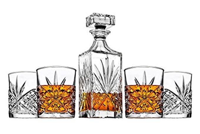 James Scott 5 PC crystal Bar Set, for Whiskey, Wine, and Liquor. This Irish Cut whiskey Set, include | Amazon (US)