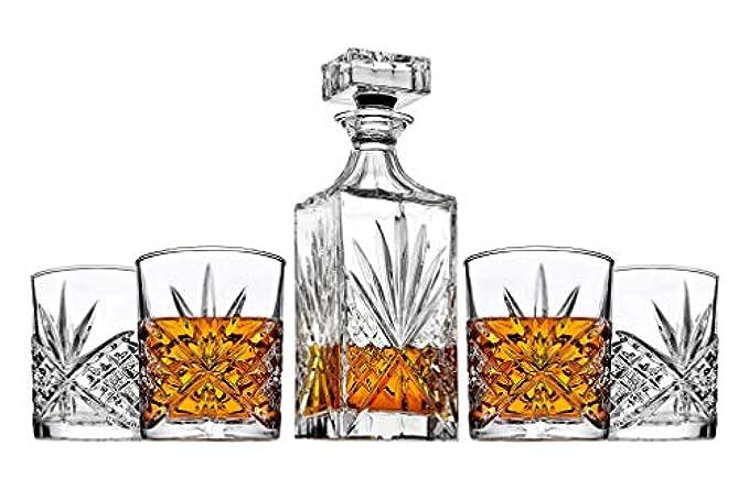 James Scott 5 PC crystal Bar Set, for Whiskey, Wine, and Liquor. This Irish Cut whiskey Set, include | Amazon (US)