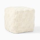 Checkerboard Shag Pouf | West Elm (US)
