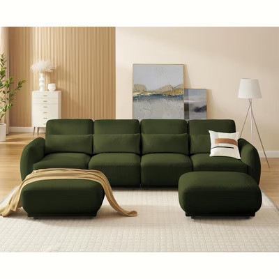 MYINDA Modular Sectional Sofa,  Comfy Cloud Couch Convertible U Shaped Sofa Couch with 2 Ottoman | Target