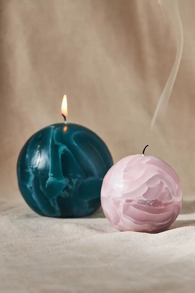 Marbled Sphere Candle | Anthropologie (US)