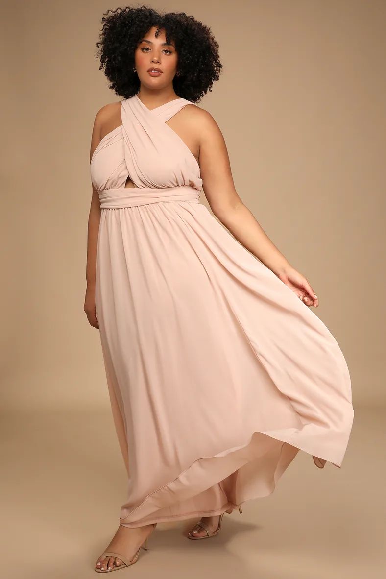 Divine Inspiration Blush Halter Maxi Dress | Lulus (US)