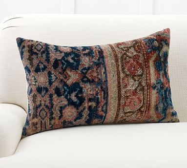 Amaya Velvet Lumbar Pillow Cover | Pottery Barn (US)