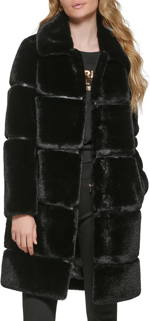 Karl Lagerfeld Paris Quilted Longline Faux Fur Coat | Nordstrom | Nordstrom