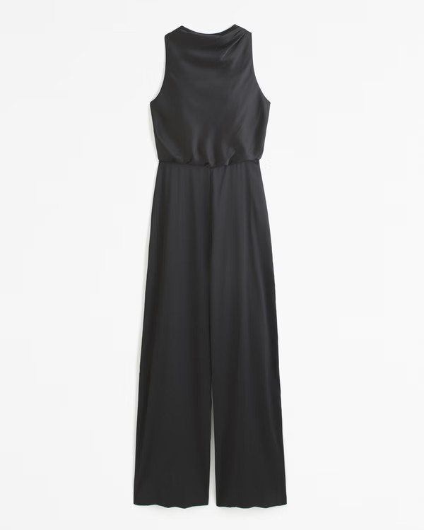 High-Neck Draped Jumpsuit | Abercrombie & Fitch (US)