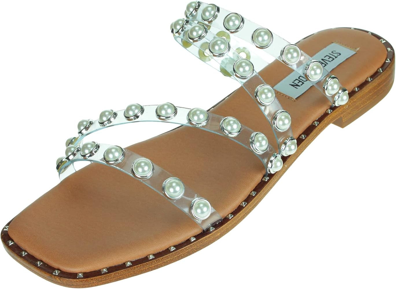 Steve Madden Women's Clear Skyler Flat Sandal | Amazon (US)