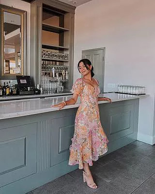 Jasalina Midi Dress - Puff Sleeve Dress in Elegant Rose | Showpo (US, UK & Europe)