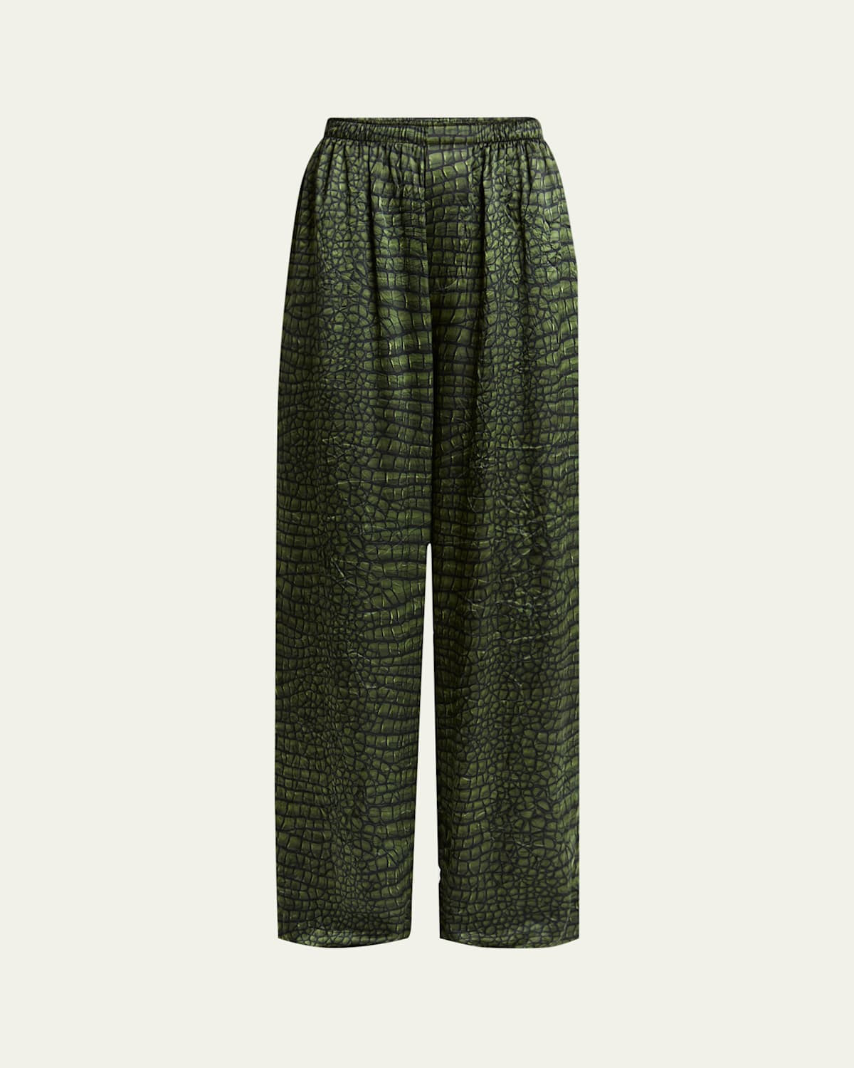 Crocodile Print Silk Satin Pajama Pants | Bergdorf Goodman