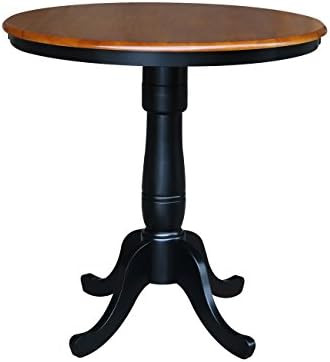 International Concepts 36-Inch Round by 36-Inch High Top Ped Table, Black/Cherry | Amazon (US)
