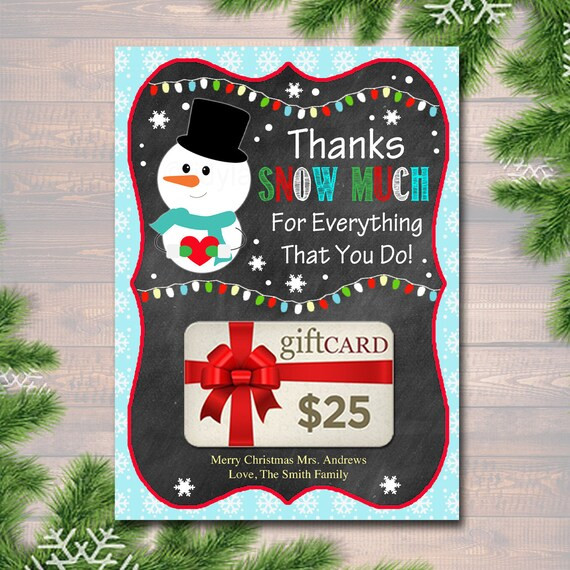 EDITABLE Christmas Thank You Snow Much Gift Card Holder | Etsy | Etsy (US)
