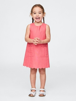 Baby &amp; Toddler Linen-Cotton Scalloped Shift Dress | Gap (US)
