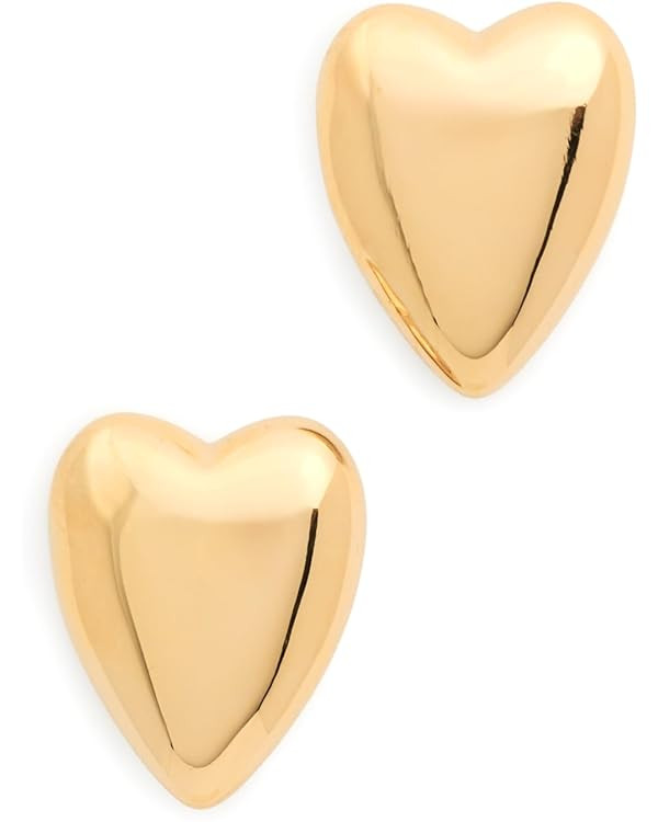 By Adina Eden Women's Solid Puffy Heart Stud Earrings | Amazon (US)