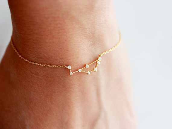 Zodiac Bracelet / Astrology Bracelet / Zodiac Constellation / Virgo Zodiac / Pisces Bracelet / Aq... | Etsy (US)
