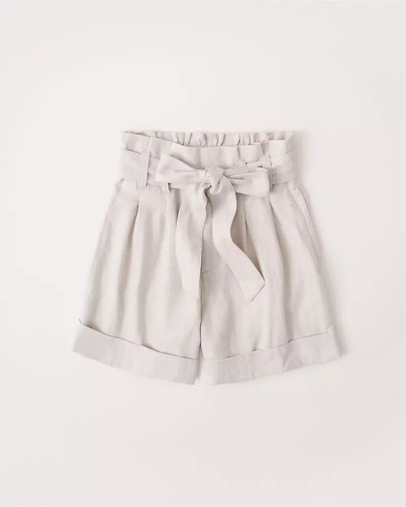 Linen-Blend Belted Shorts | Abercrombie & Fitch (US)