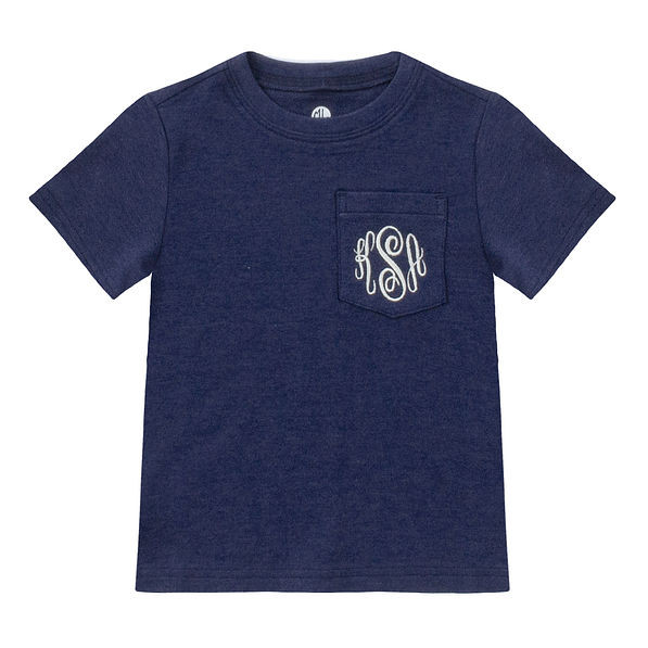 Monogrammed Kids Pocket T-Shirt | Marleylilly