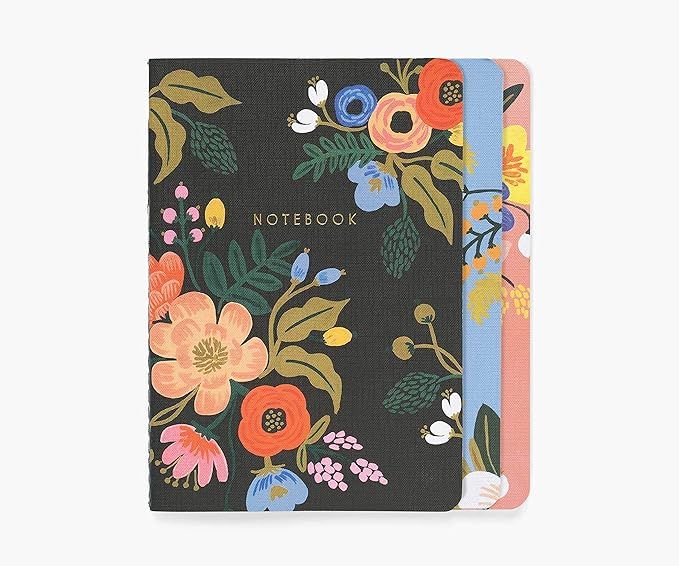 Rifle Paper Co. Lively Floral Stitched Notebook Set, Set Of 3 Notebooks, 64 Ruled Pages With Gold... | Amazon (US)