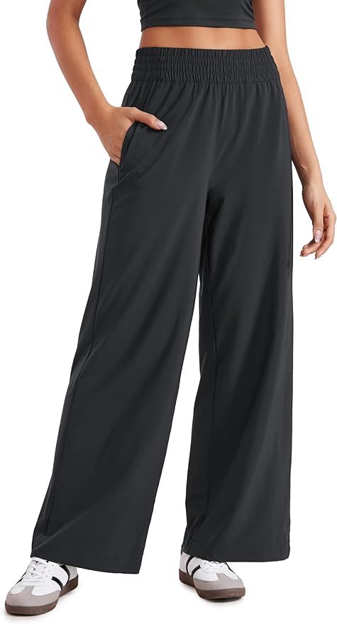 CRZ YOGA Lightweight Wide Leg Pants for Women 30" High Waisted Casual Lounge Travel Work Pants wi... | Amazon (US)