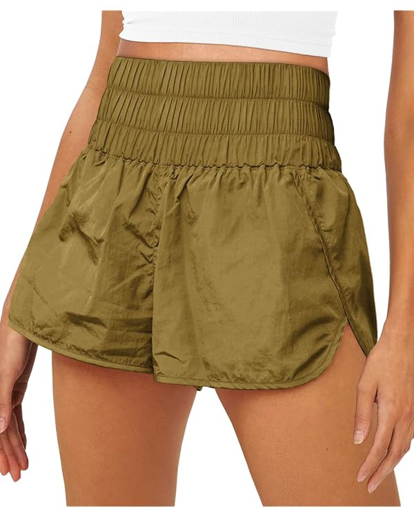 AUTOMET Womens High Waisted Athletic Shorts Elastic Casual Summer Running Shorts Quick Dry Gym Wo... | Amazon (US)