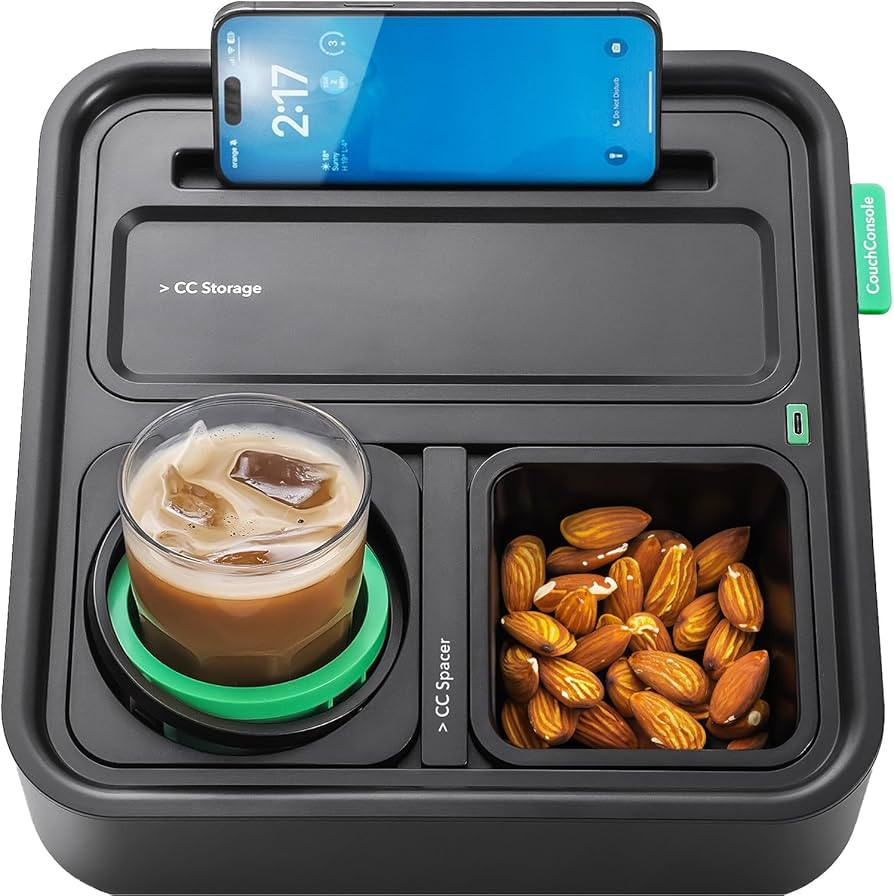 CouchConsole Original Tray - Drinks & Snacks Sofa Caddy with Armrest, Table with Phone Stand- TV ... | Amazon (US)