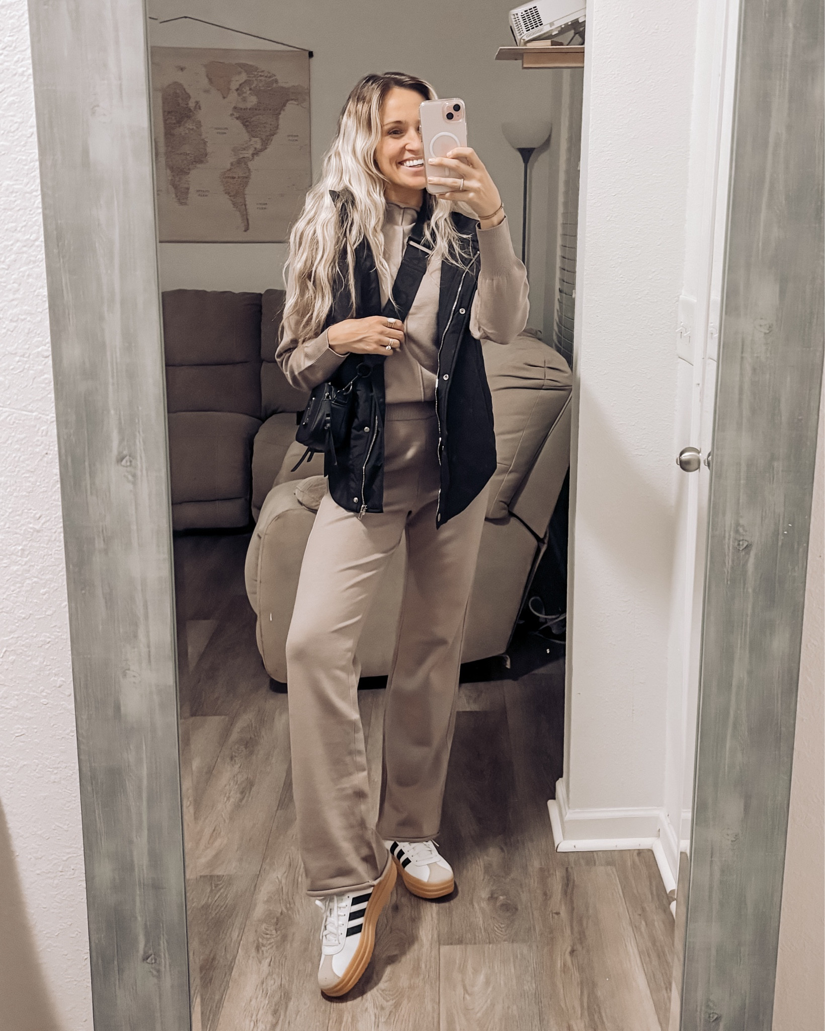 An outfit suitable for 7am, 11am, 3pm, and 7pm weather in the US Eastern Region right now😅✨🫶 I gave a quick iron to this two piece set when it came in and loved the fit even more! The vest is quilted and very versatile. I’m 5’6”wearing a small! Fits true to size.

#LTKStyleTip #LTKShoeCrush #LTKSaleAlert