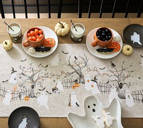 Scary Squad Organic Cotton Table Runner | Pottery Barn (US)