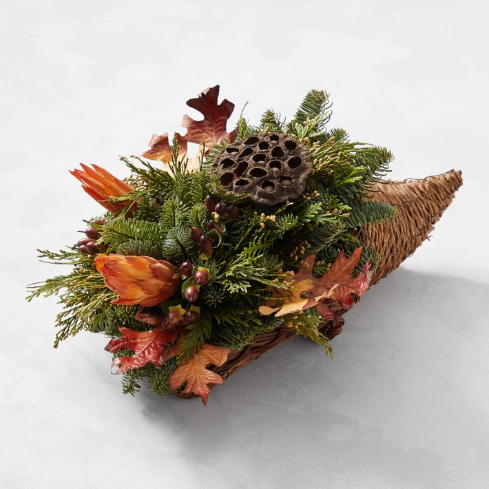Thanksgiving Botanical Cornucopia Live Centerpiece | Williams-Sonoma
