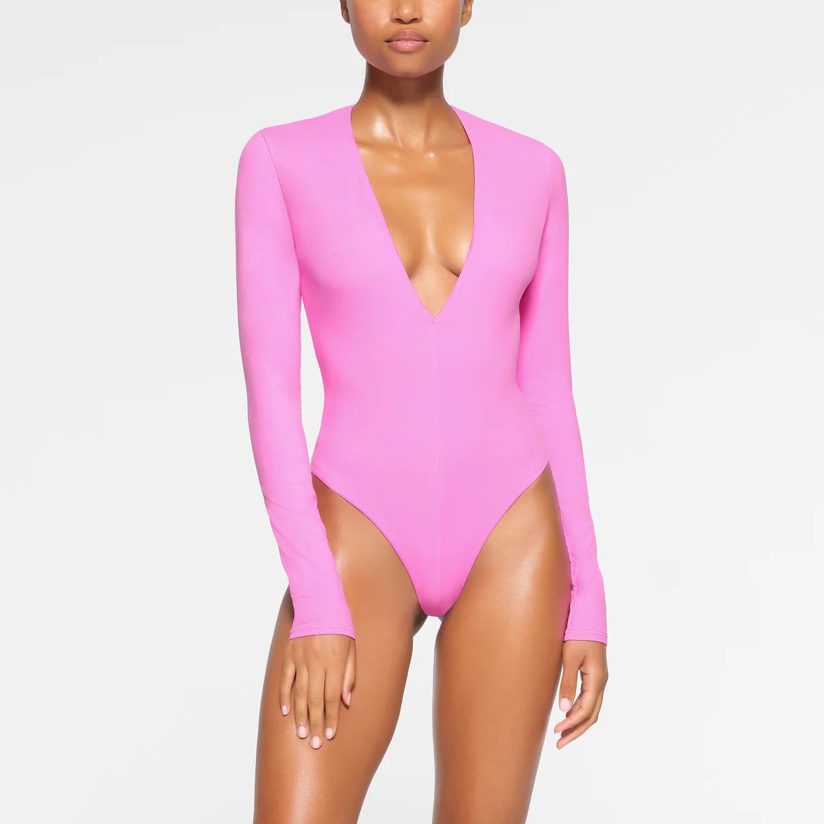 FITS EVERYBODY PLUNGE BODYSUIT | NEON ORCHID | SKIMS (US)