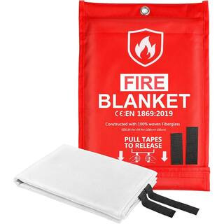 39. 4 x 39. 4 in. Fiberglass Fire Resistant Emergency Fire Blanket, Flame Suppression for Home Safety, Kitchen, Car | The Home Depot
