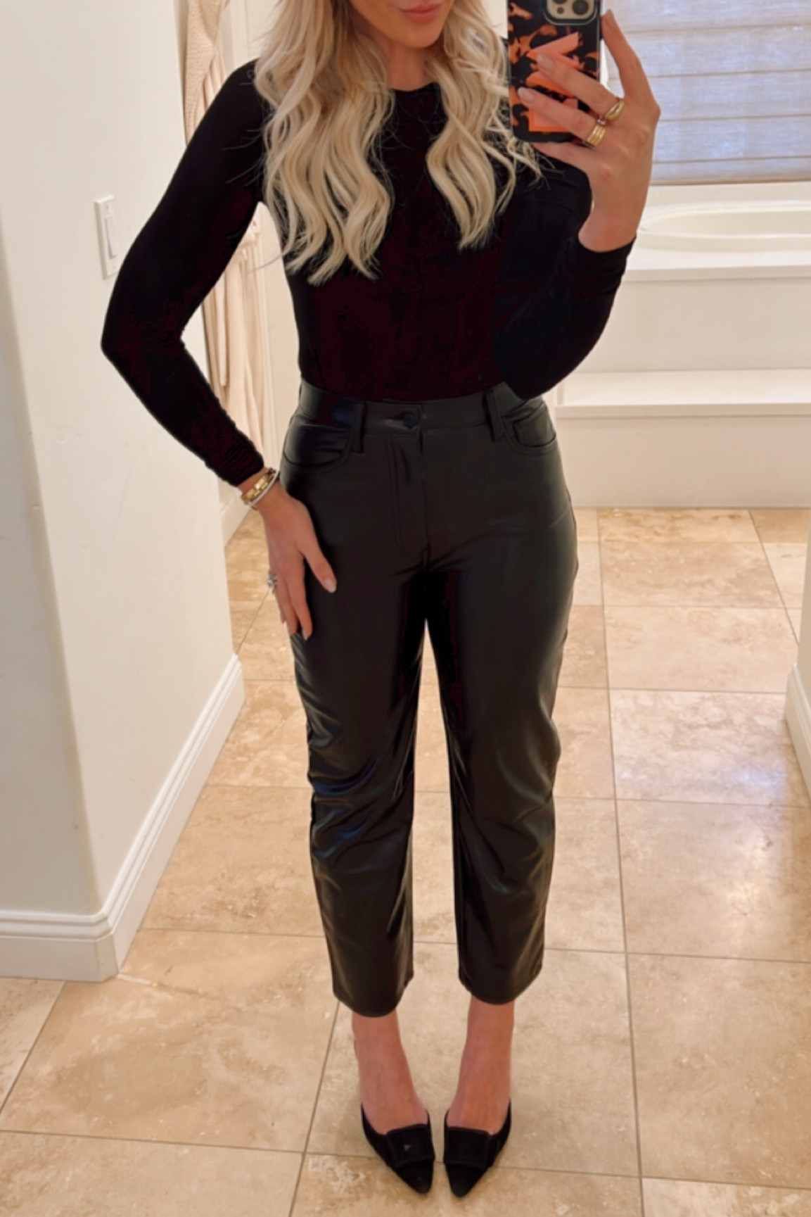 Love these leather pants. I take my normal size! 

#LTKunder100 #LTKstyletip #LTKsalealert