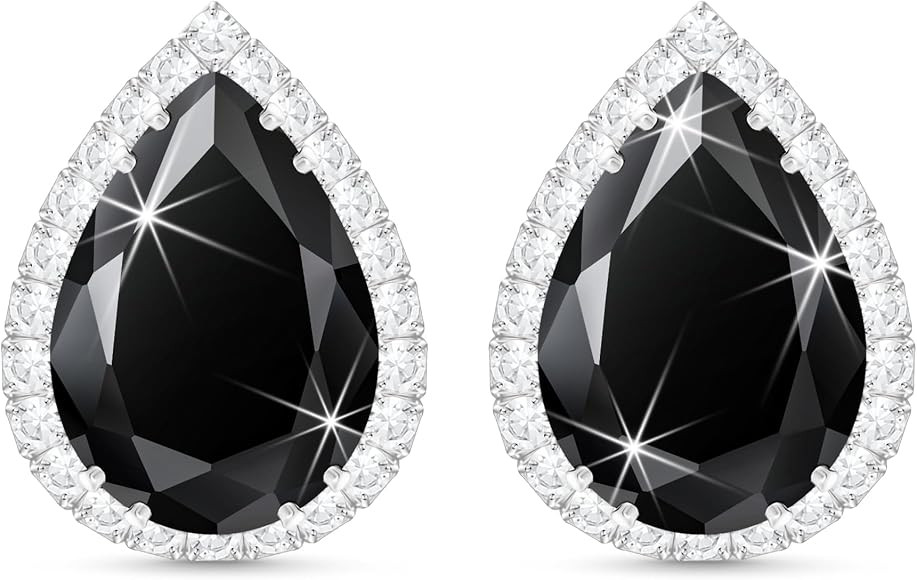 Linawe Women Stud Earrings, Teardrop Diamond Moissanite Cubic Zirconia Earrings Studs Rhinestone ... | Amazon (US)