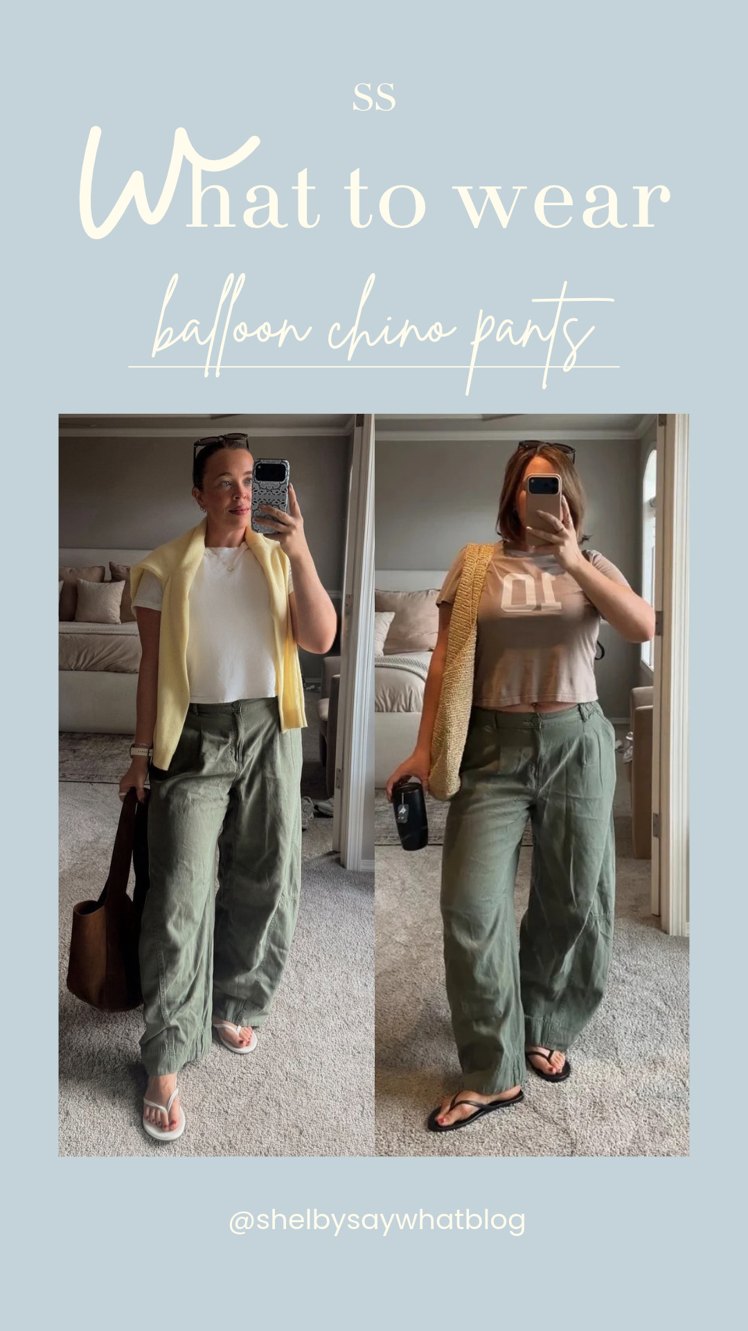 Two ways to style balloon chino pants | size 8/10 | M/L | 5'4" 

 #LTKgrwm #LTKootd #LTKmomlife