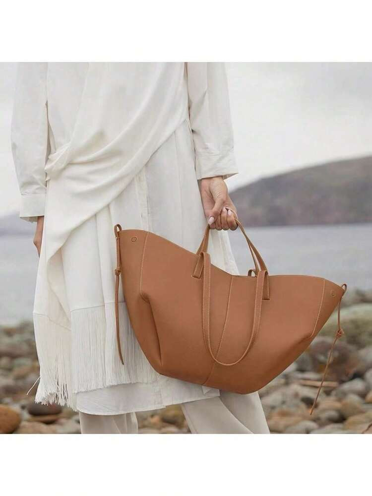 Niche European and American vintage bucket bag, handbag and shoulder bag, wing bag | SHEIN