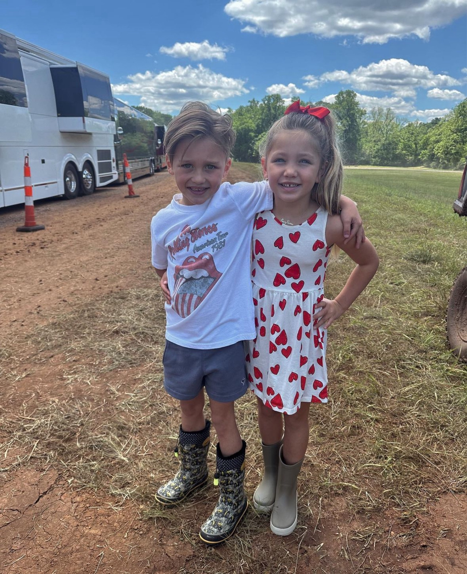 my babies 🤍 I linked both of their outfits! Navy’s dress is from H&M under $10!! 

Kids l girls l boys l summer