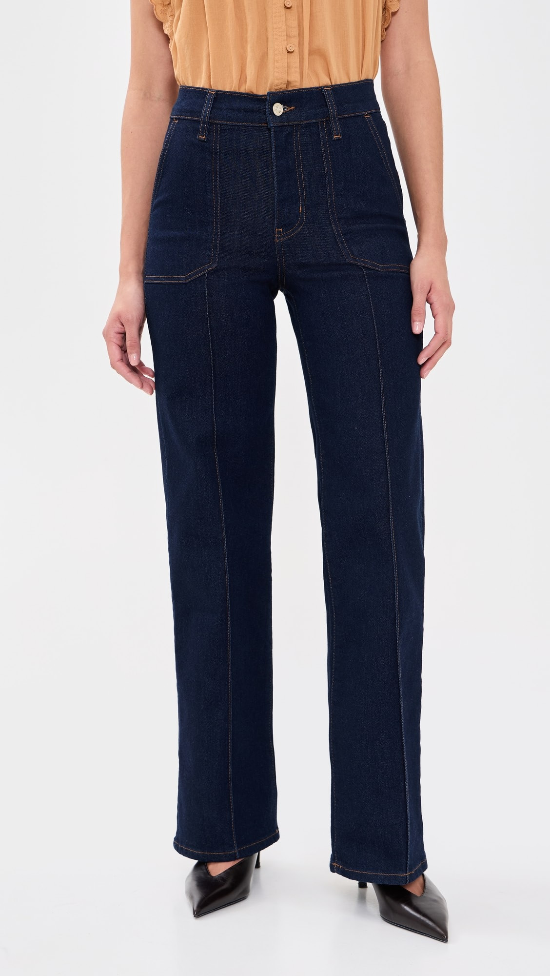 FRAME Le Slim Palazzo Pintuck Pocket Jeans | Shopbop | Shopbop