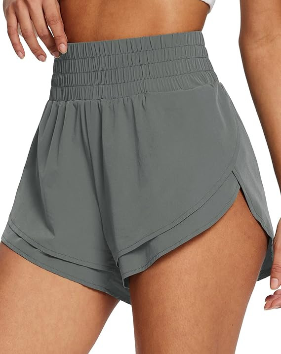 BALEAF Women's High Waisted Athletic Running Shorts with Liner 3" Workout Sports Shorts Quick Dry | Amazon (US)