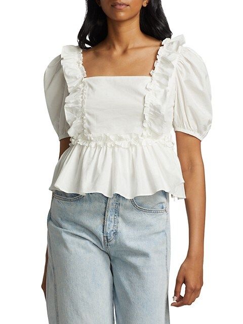 Ruffled Cotton Poplin Top | Saks Fifth Avenue