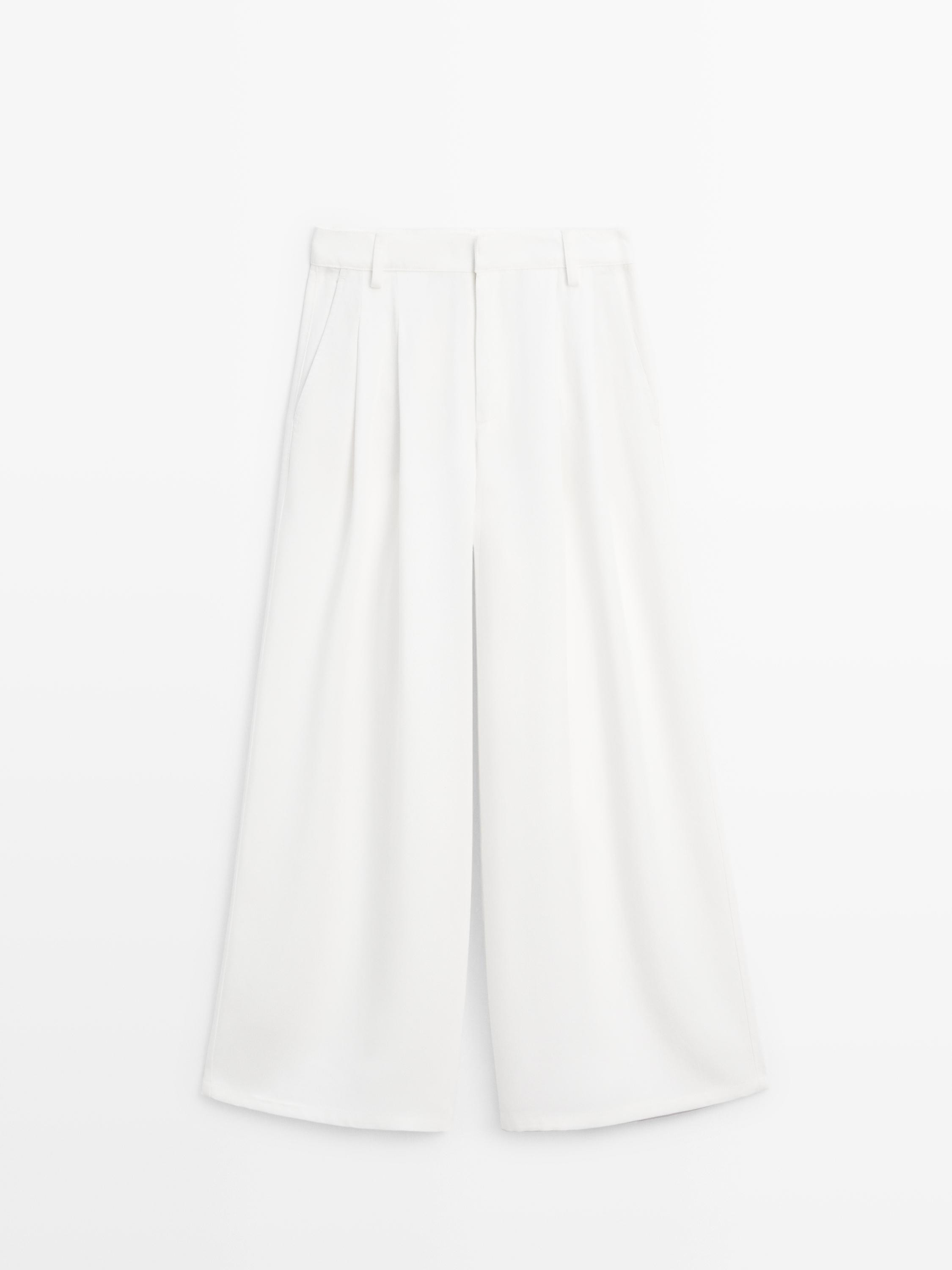 Pleated wide-leg pants | Massimo Dutti UK